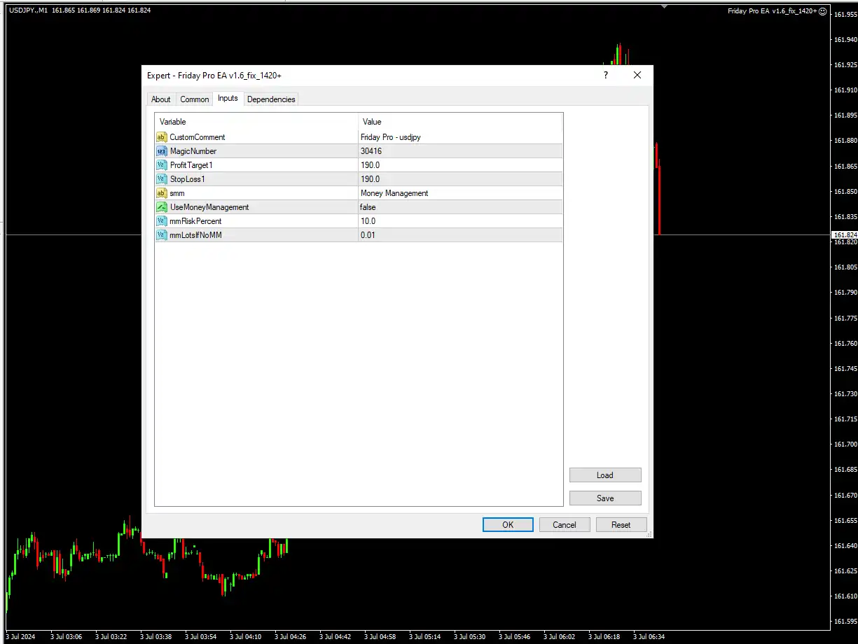 Friday Pro EA MT4 Setting