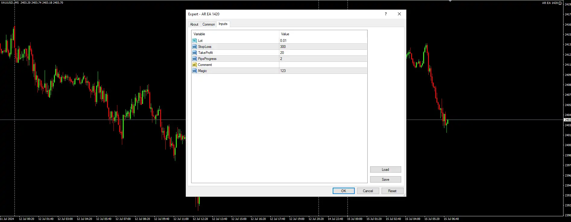 AR FOREX EA Setting